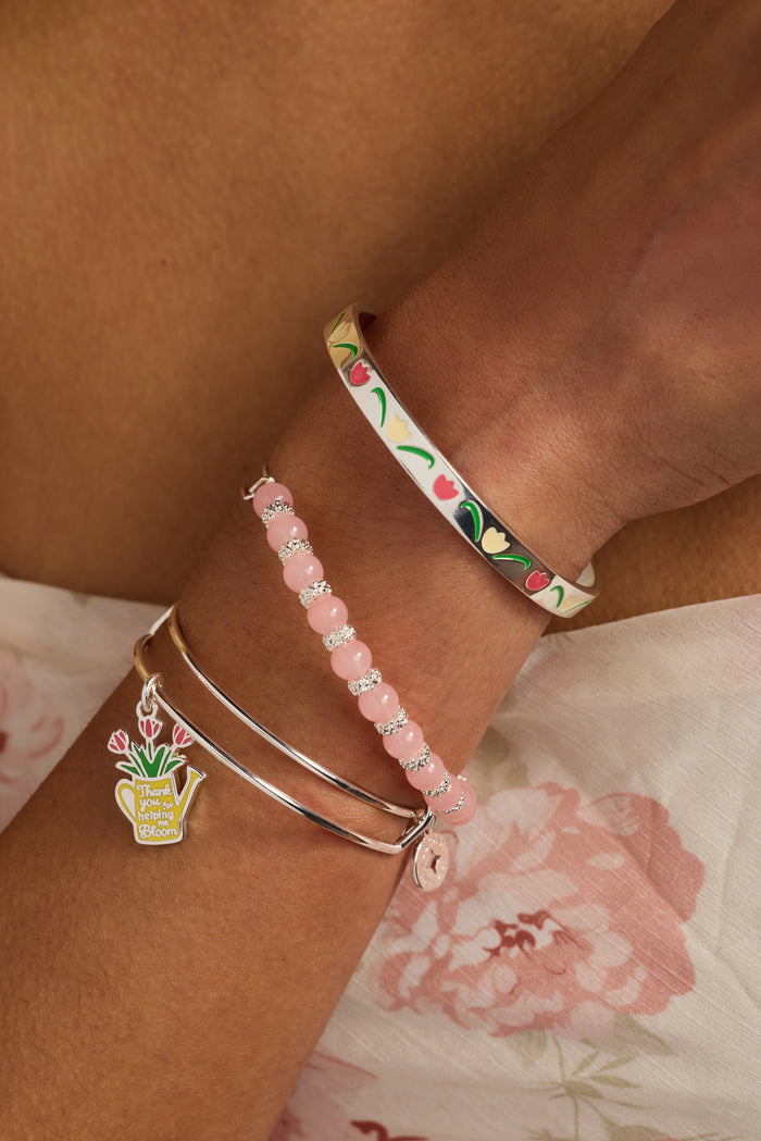 'Thank You For Helping Me Bloom' Charm Bangle