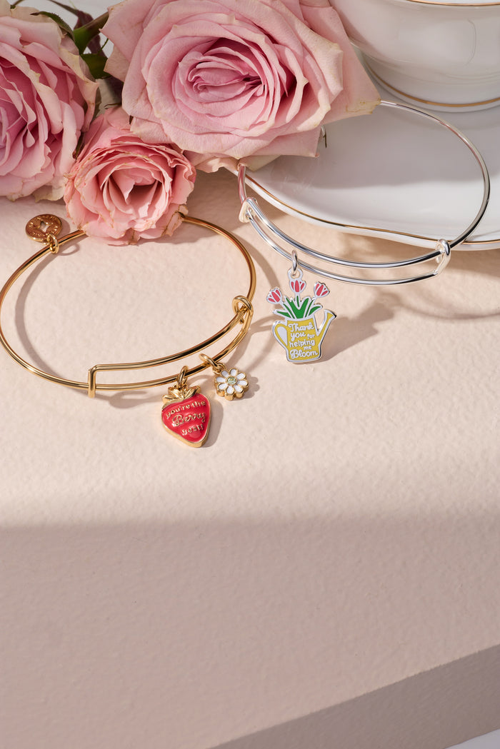 'Thank You For Helping Me Bloom' Charm Bangle