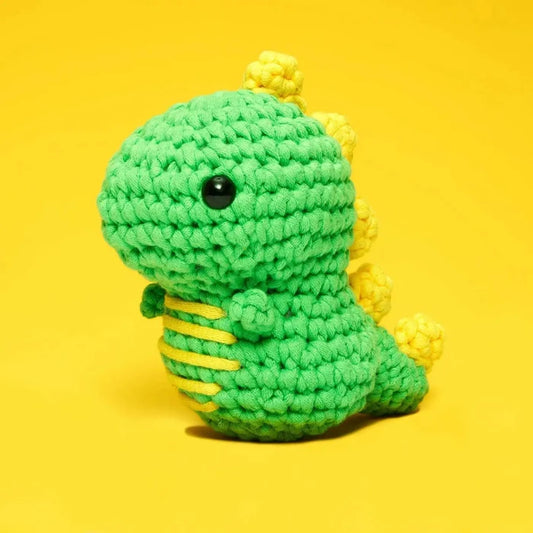 The Woobles Fred the Dinosaur Beginner Crochet Kit - Owl & Goose Gifts