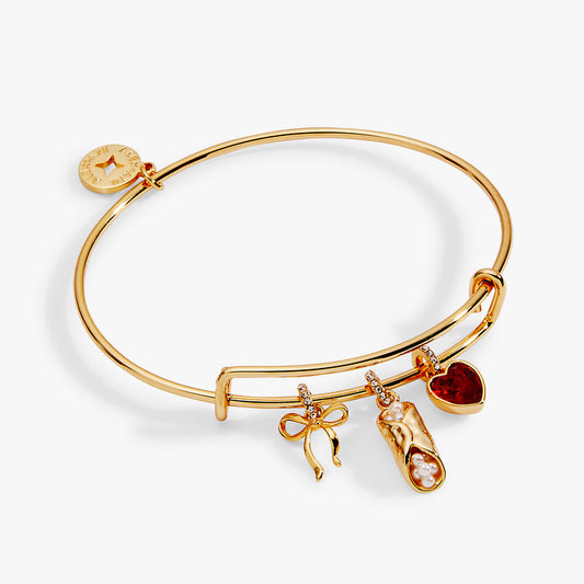 'There Cannoli Be You' Bow & Heart Multi Charm Bangle