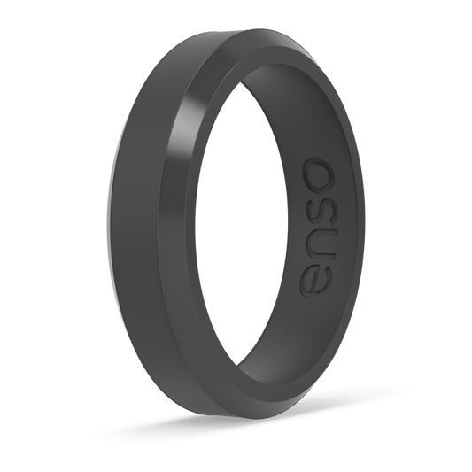 Bevel Thin Silicone Ring - Slate