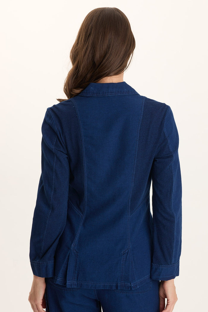 XCVI Thurman Indigo Twill Single-Button Blazer