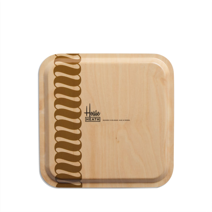 Tilde Pattern Square Tray in Turmeric