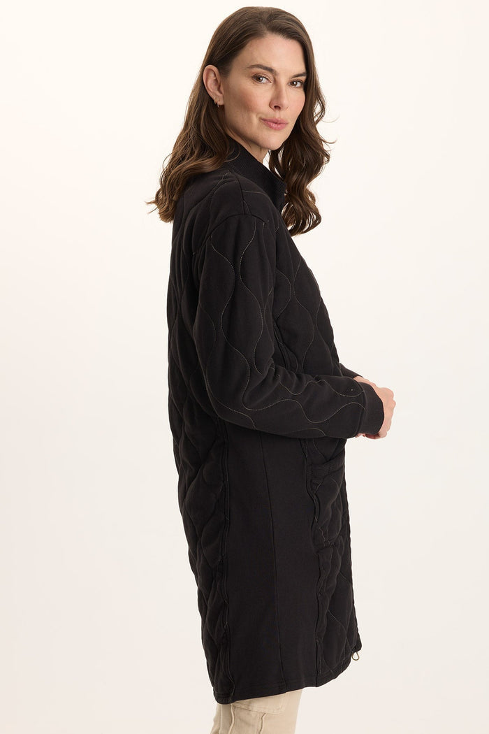 XCVI Torston Quilted Longline Double Zipper Coat