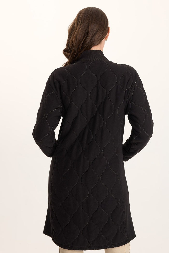 XCVI Torston Quilted Longline Double Zipper Coat