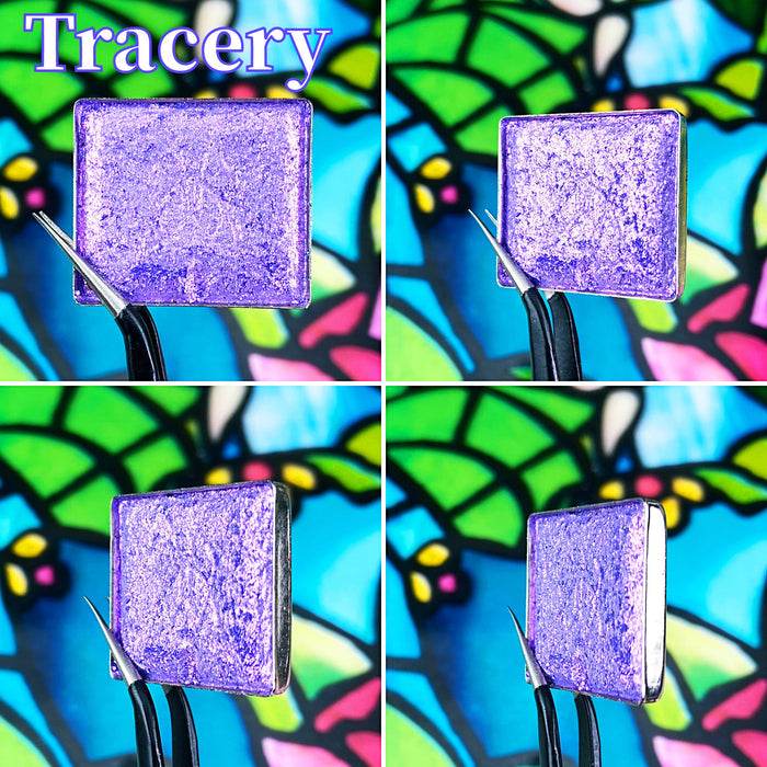 Tracery Glitter Multichrome Eyeshadow angle shifts indigo-pink-orange