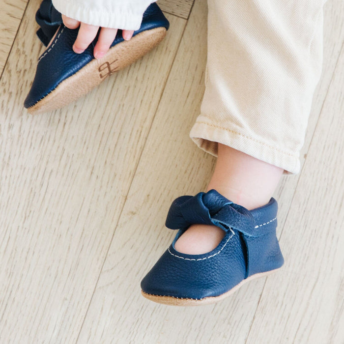 True Navy Knotted Bow Mocc Knotted Bow Mocc Soft Sole
