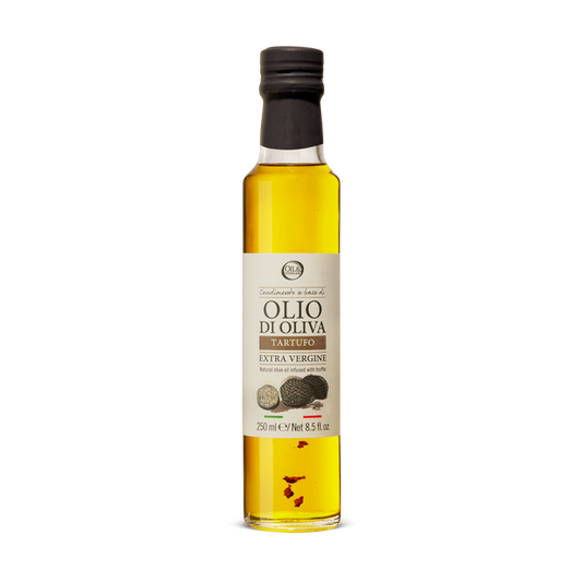 Bottle of Olio di Oliva olive oil with a label