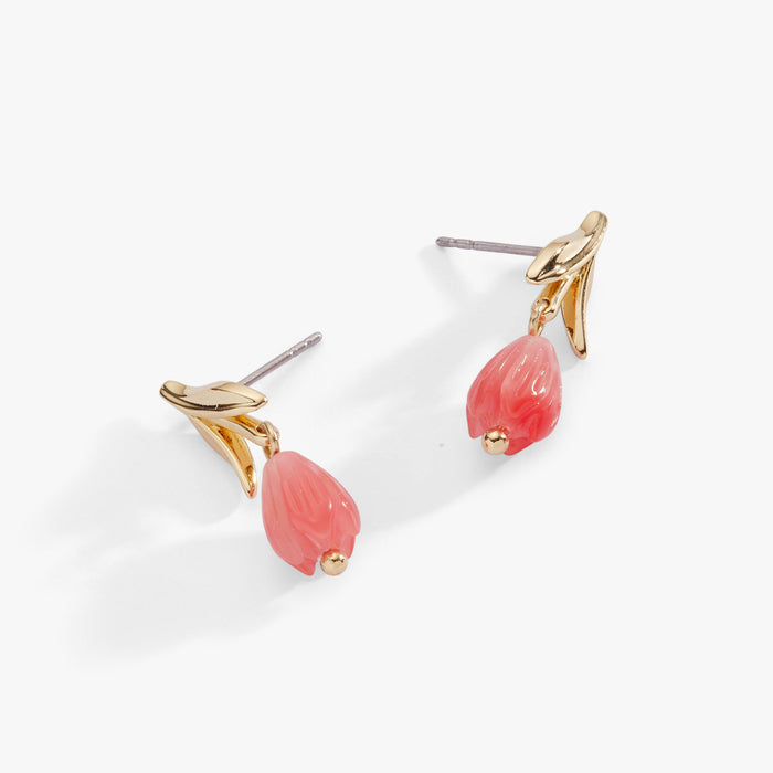 Tulip Cherry Quartz Earrings