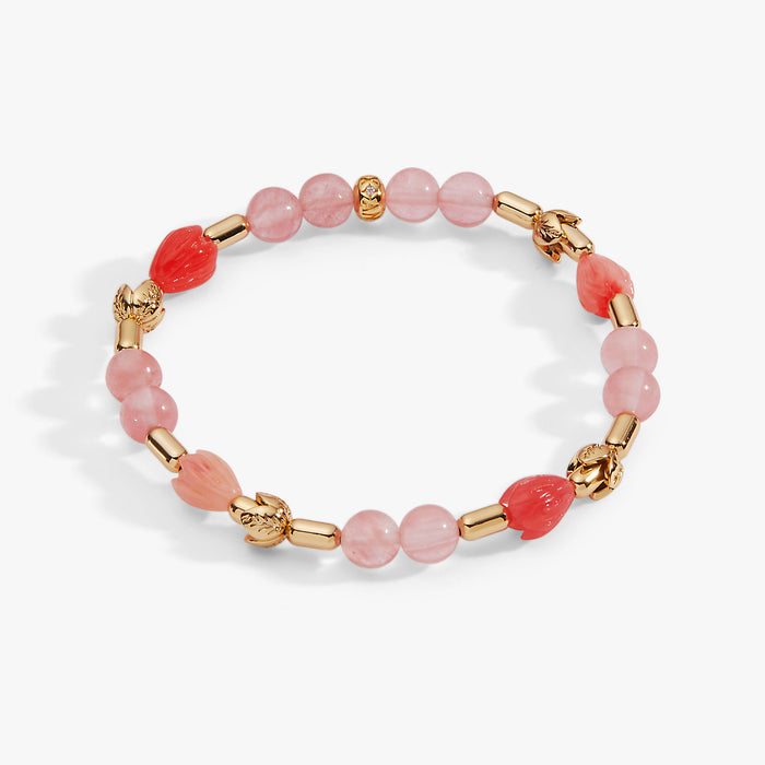 Tulip Cherry Quartz Stretch Bracelet