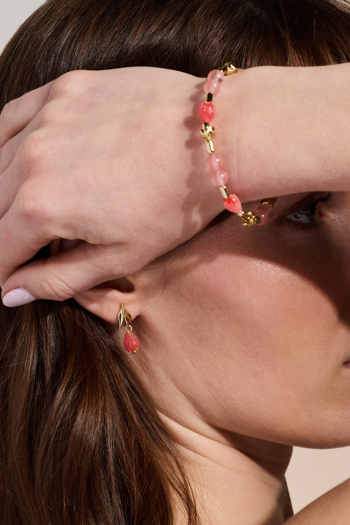 Tulip Cherry Quartz Stretch Bracelet