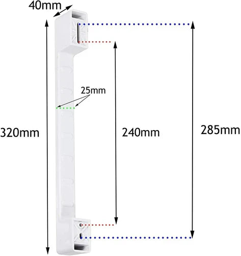 Universal Handle Freezer Fridger | Refrigerator | Chest Freezer Door Adjustable Bar Handle (White, 320mm)