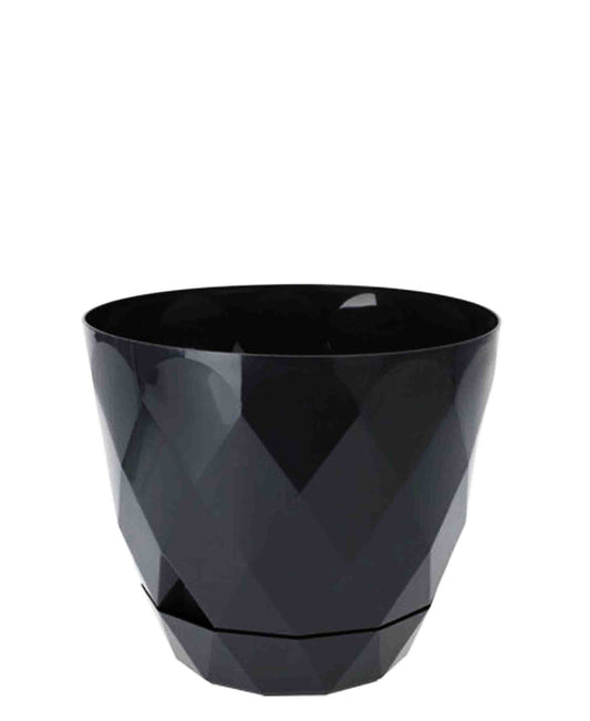 Urban Decor 22cm Diamond Flower Pot - Black