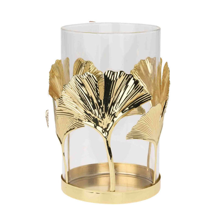 Urban Decor Ginkgo Leaf Tealight Holder - Gold