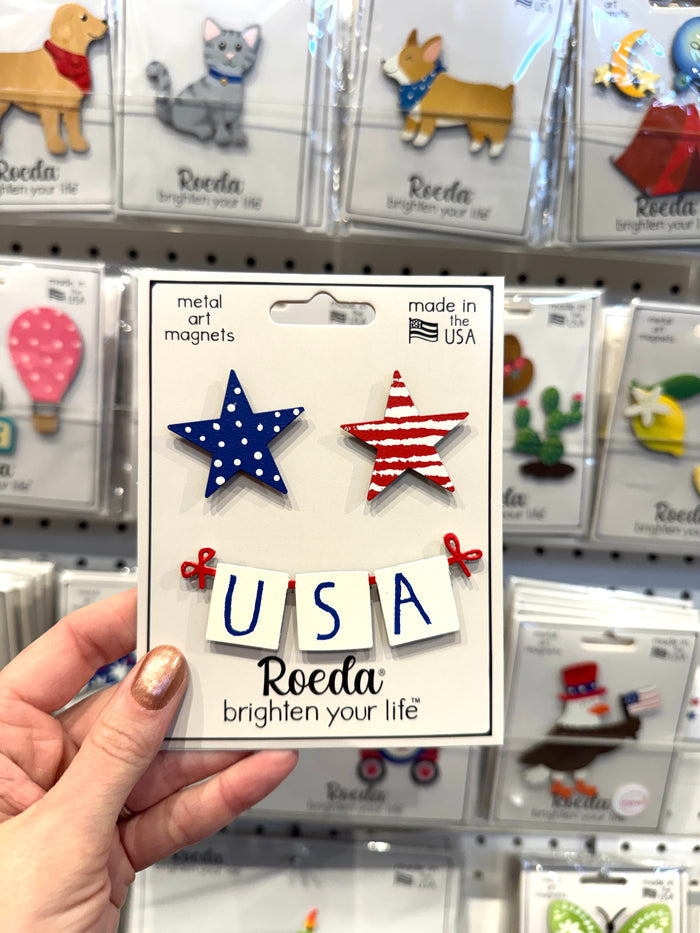 USA Banner w/ Star Magnets S/3 (3.5"w)