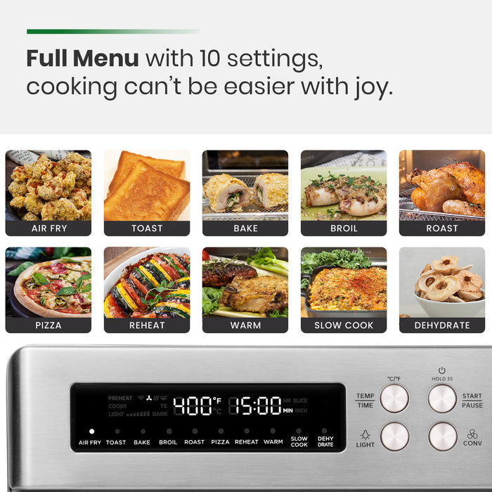 VAL CUCINA 10-IN-1 AIR FRYER TOASTER OVEN -  Brushed Stainless Steel (Refurbished)