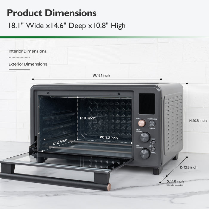 VAL CUCINA 10-in-1 Clean Air Fryer Toaster Oven Combo