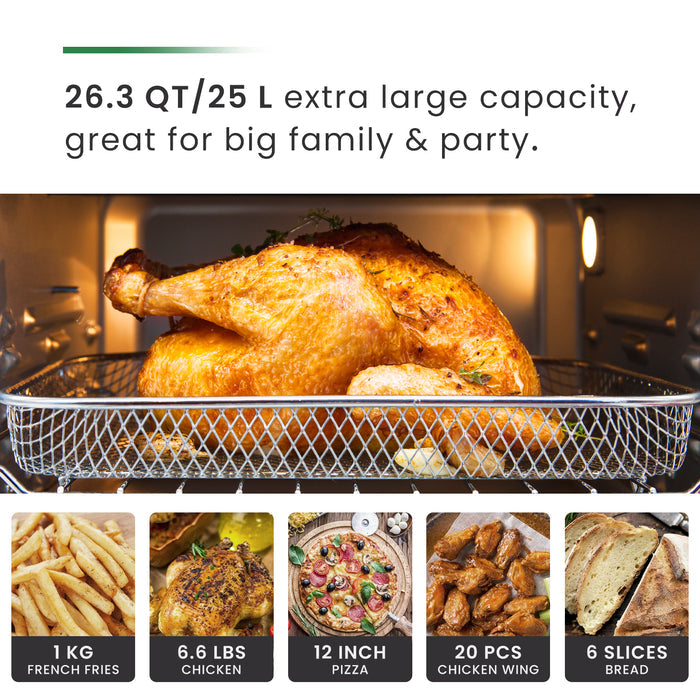 VAL CUCINA 10-in-1 Multifunction Stainless Steel Air Fryer Oven
