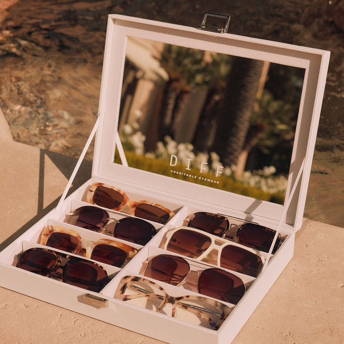 still life - diff eyewear vanity case - white