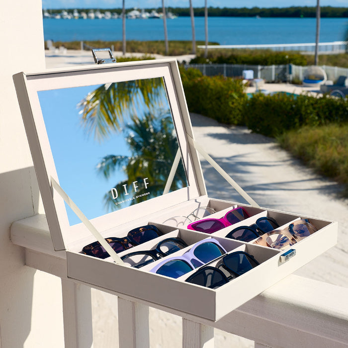 still life - diff eyewear vanity case - white