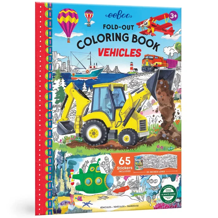Vehicles Fold Out Coloring Book