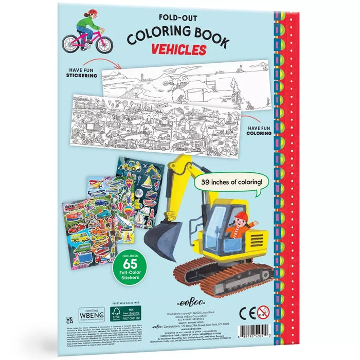 Vehicles Fold Out Coloring Book