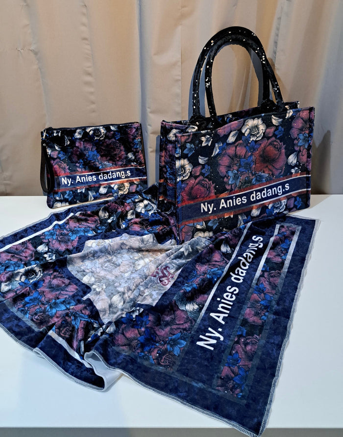 Medium 36x27x12cm / Bag + Pouch Set / Pattern 8