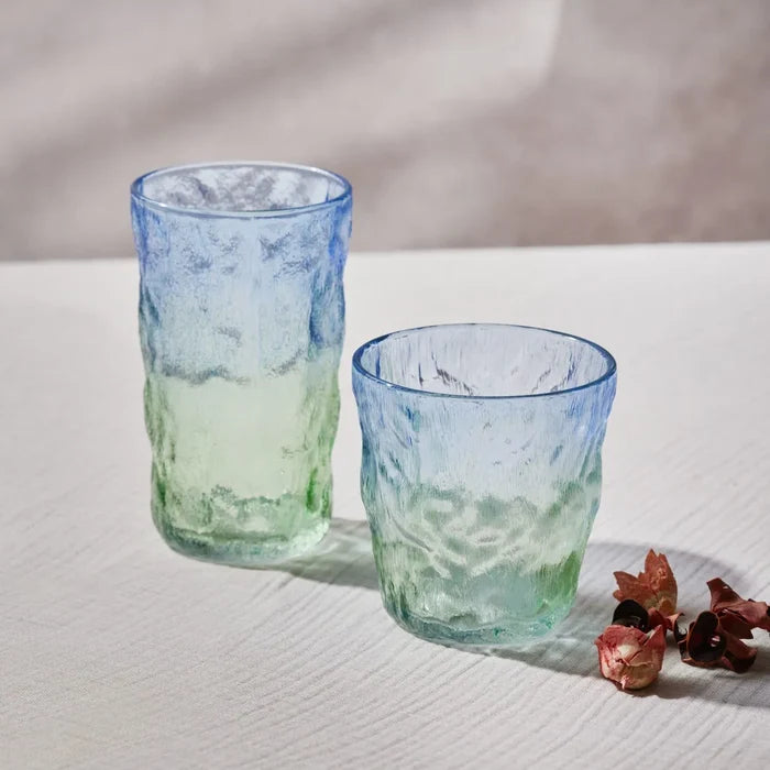 Verre à boisson Karaca Glacier, 383 ml, bleu vert