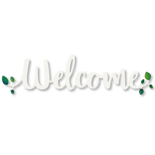 Welcome Magnetic Word w/ Greenery - 18" White