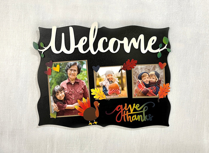 Welcome Magnetic Word w/ Greenery - 18" White