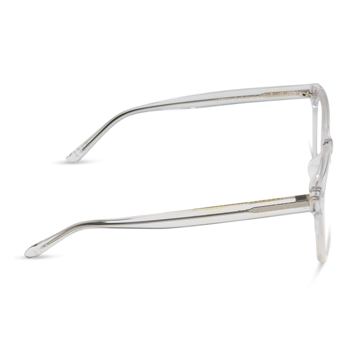Diff eyewear weston clear crystal glasses side view