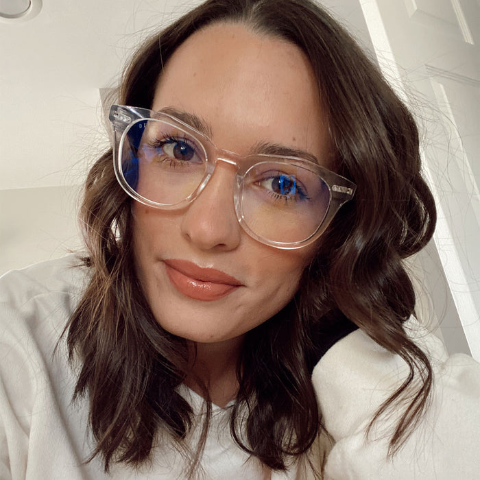 lifestyle - female georgiestreb wearing WESTON - CLEAR CRYSTAL + CLEAR