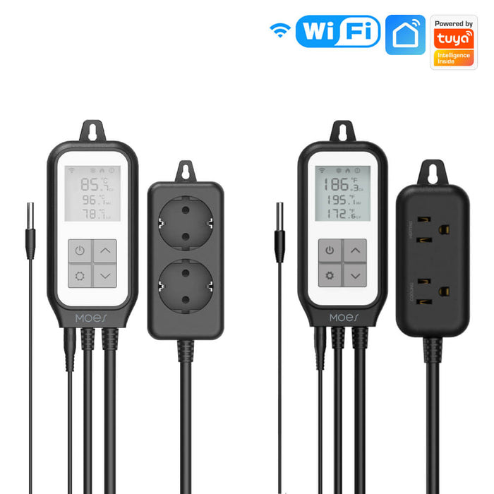 WiFi Digital Temperature Controller Thermostat Outlet Plug Heating and Cooling Mode US/EU - MOES