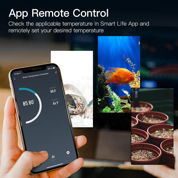 WiFi Digital Temperature Controller Thermostat Outlet Plug Heating and Cooling Mode Carboy Aquarium Home Brewing Incubation Fermentation Breeding Greenhouse Smart Life App Remote Monitoring 100-250V - Moes