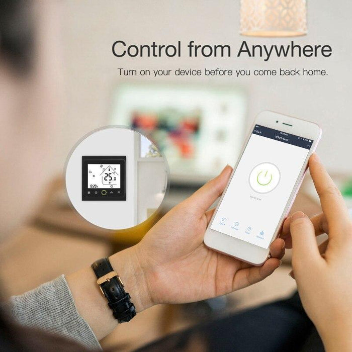 WiFi Central Air Conditioner Thermostat Temperature Controller 2 Pipe 4 Pipe 3 Speed Fan Coil Unit Work with Alexa Google Home - Moes