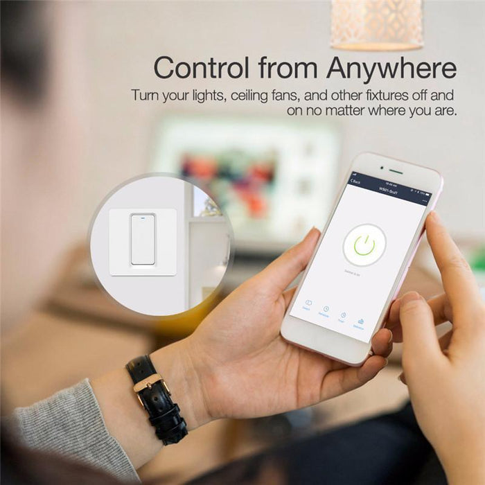 WiFi Smart Light Switch Push Button 2-way Multi-control 1 Gang EU UK Version with No Neutral Wire - Moes