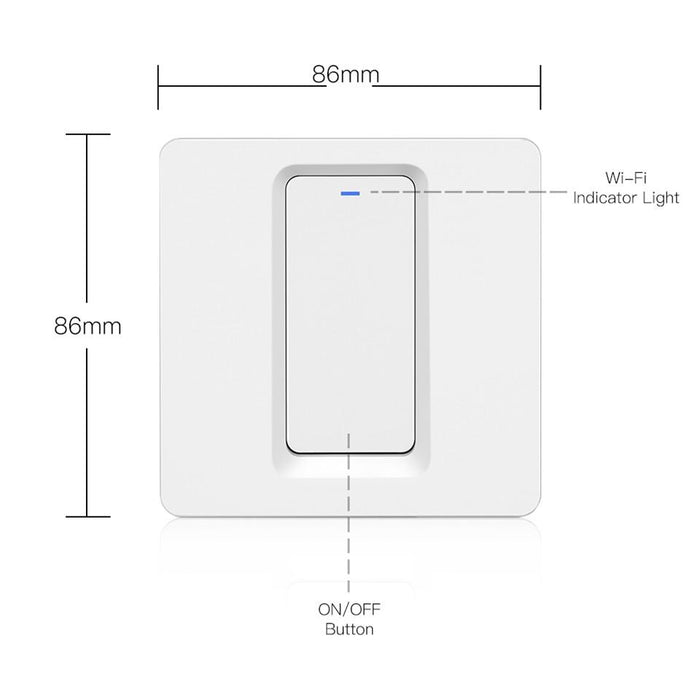 WiFi Smart Light Switch Push Button 2-way Multi-control 1 Gang EU UK Version with No Neutral Wire - Moes