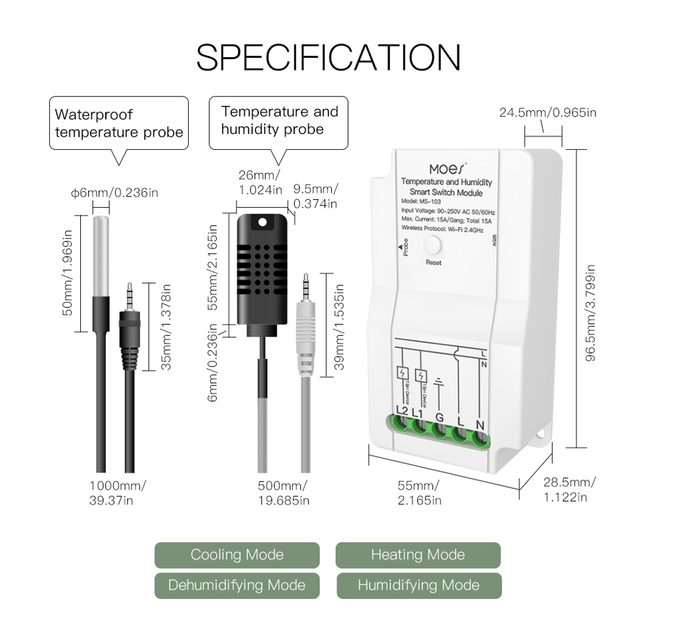 Waterproof temperature probe  - Moes
