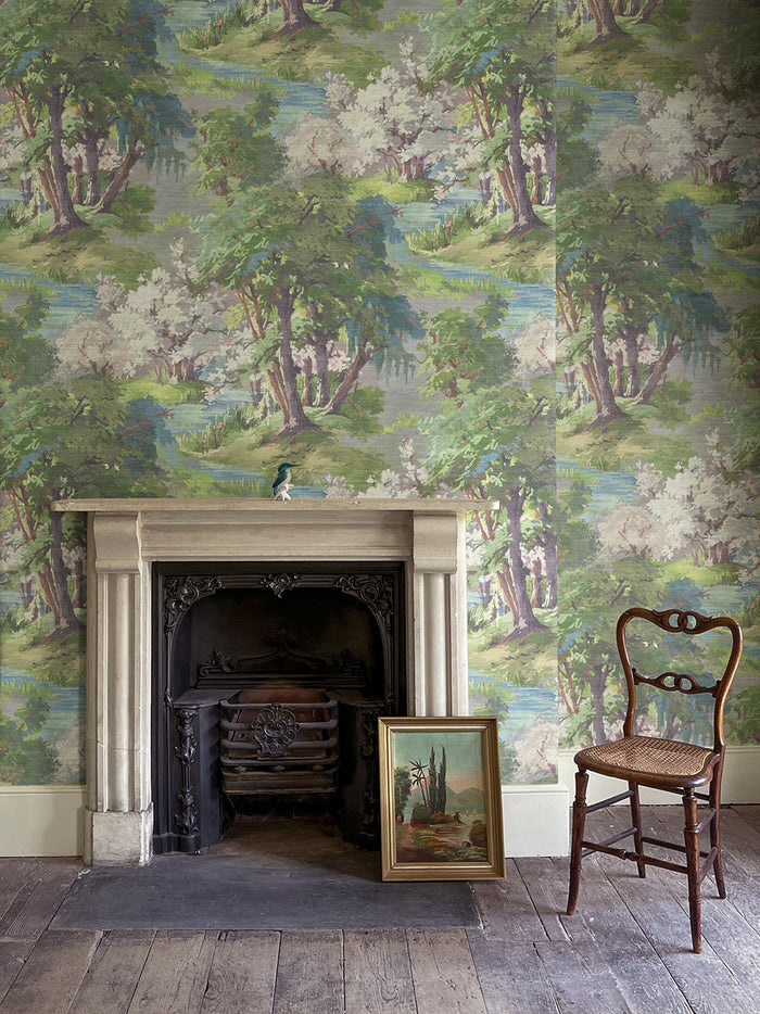 Wild Wild Woods Grasscloth Wallpaper Sample