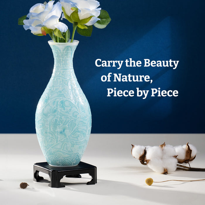 PieceRelax | Puzzle Vase -  Experience the serene beauty of winter. This puzzle vase captures the crisp elegance of the season with its intricate patterns and cool, calming hues. A refined decoration that brings peaceful charm to any space. With PieceRelax, you’ll always get there.