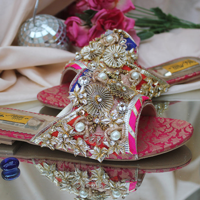 Women Slippers With Gota Work