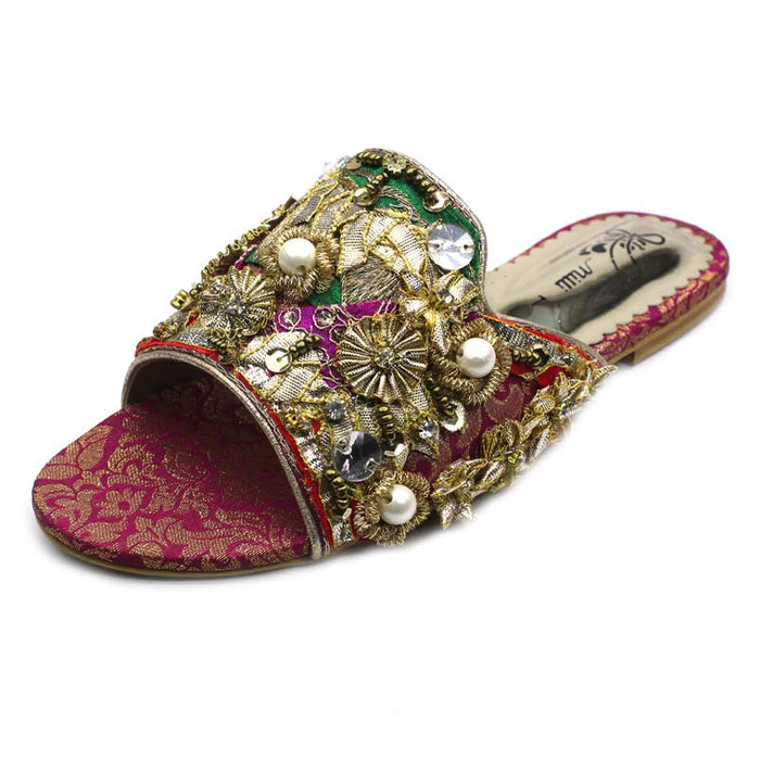 Women Slippers With Gota Work