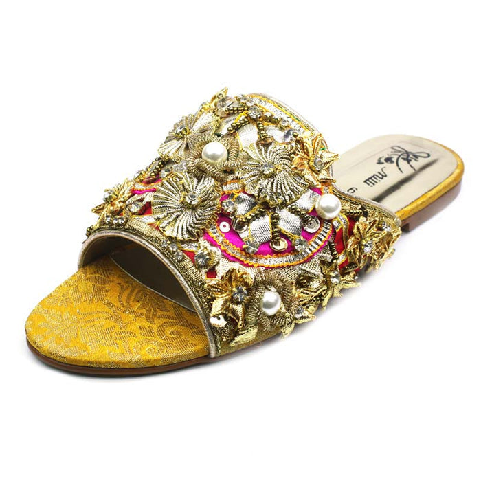 Women Slippers With Gota Work