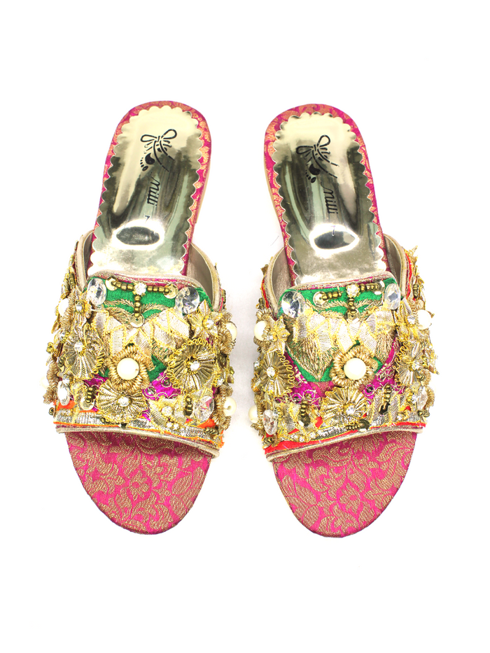 Women Slippers With Gota Work