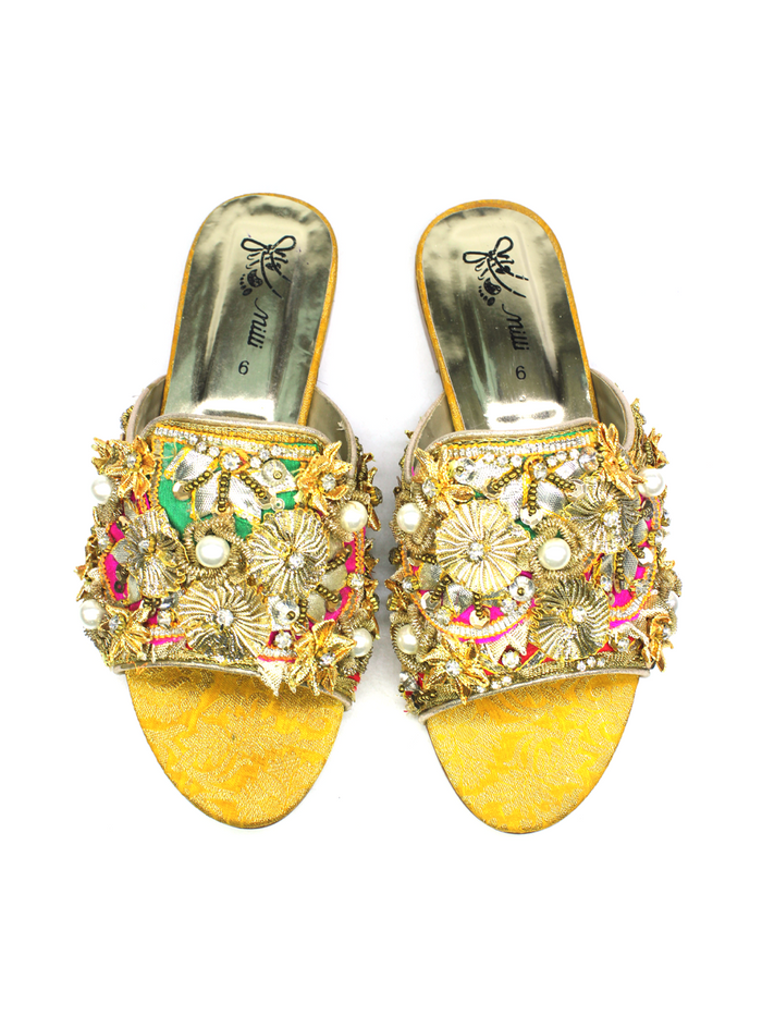 Women Slippers With Gota Work