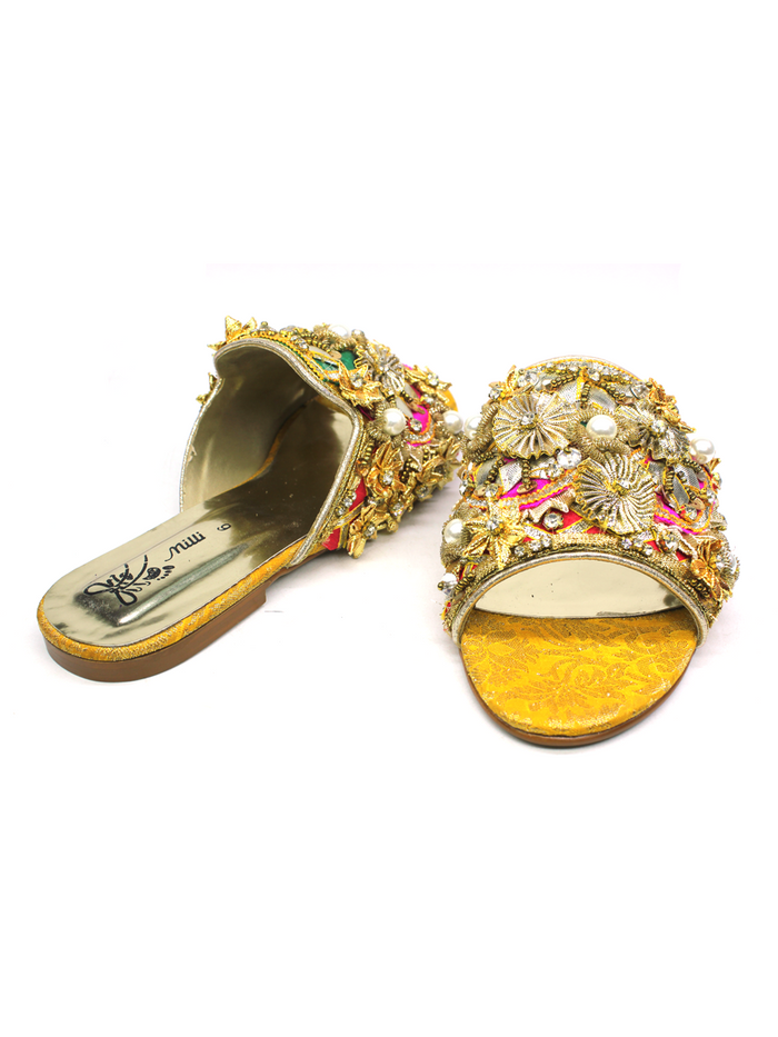 Women Slippers With Gota Work