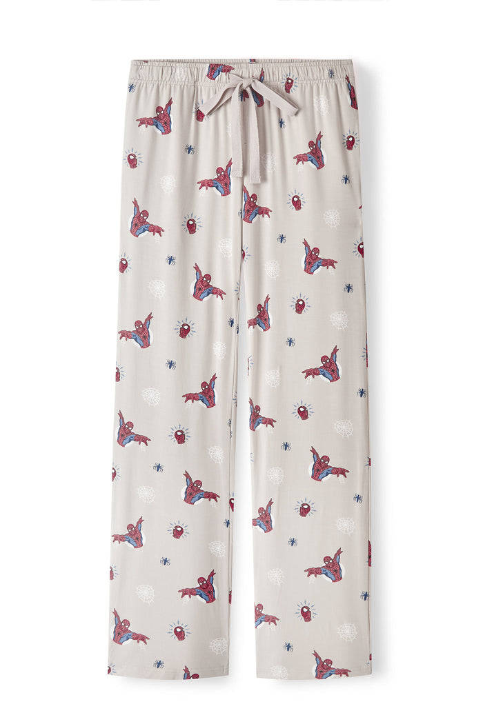 Oat Women's lounge pant with Spider-Man print on a white background