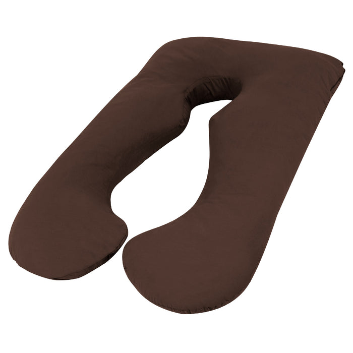 Woolcomfort Aus Made Maternity Pregnancy Nursing Sleeping Body Pillow Pillowcase Included Chocolate-Home Living Store-Home & Garden > Linens & Bedding > Bedding > Pillows