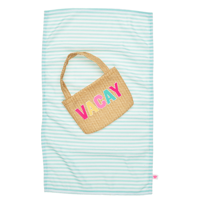 Woven Vacay Tote and Towel Set