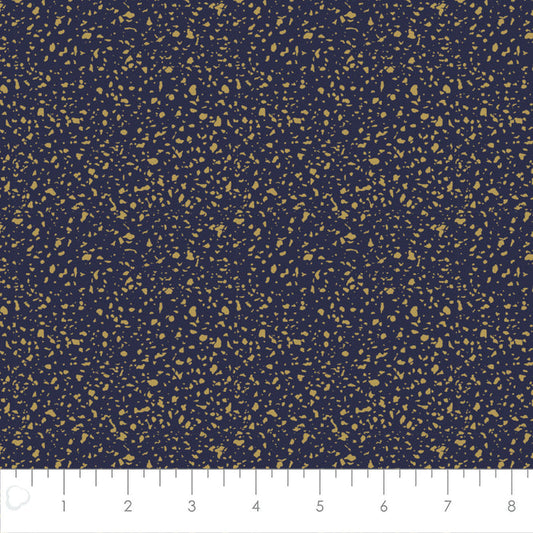 Written in the Stars Navy Granite Metallic Fabric, Camelot
